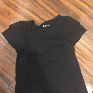 black ruffle sleeve loft top